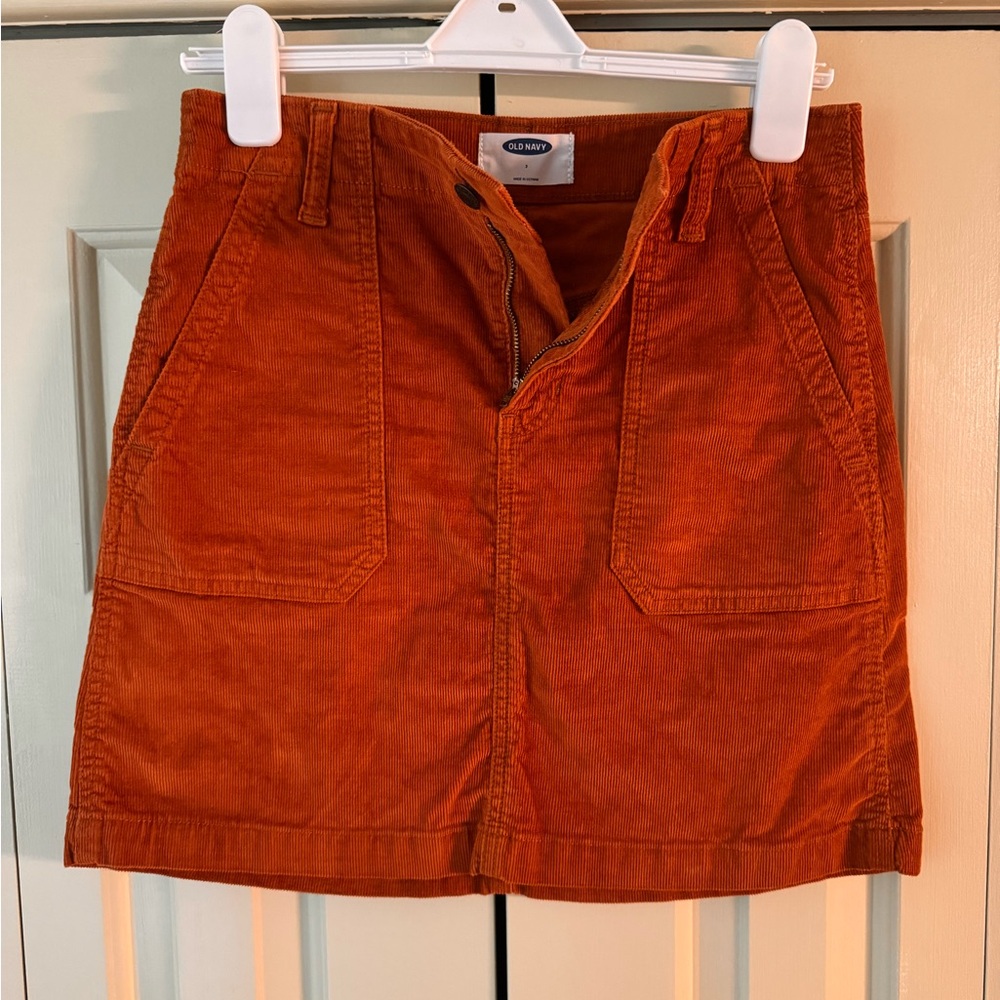 Sz 2 Brown-Orange Corduroy Skirt